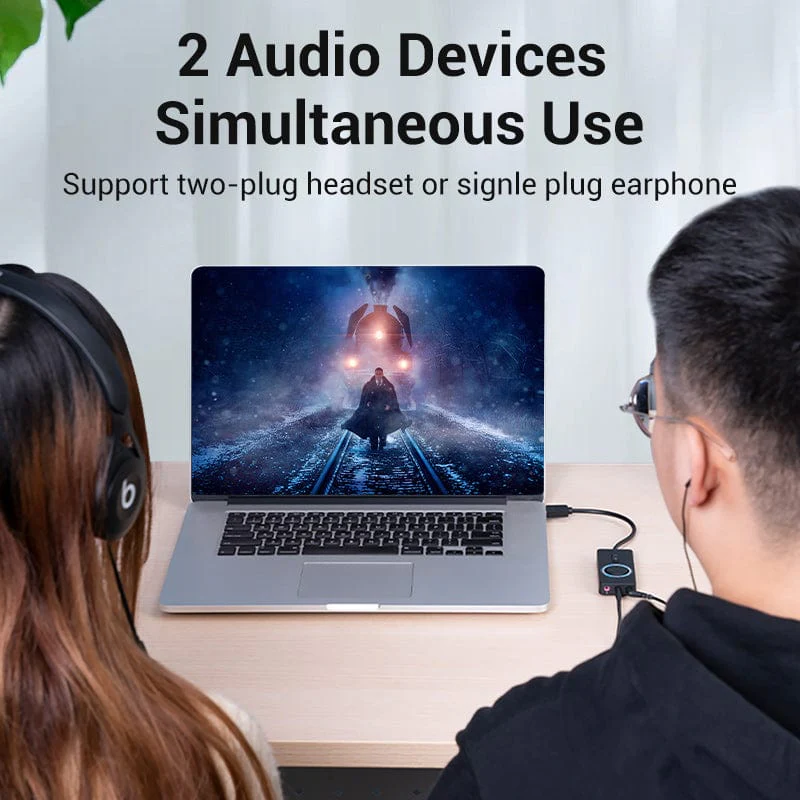 Vention USB 2.0 External Stereo Sound Adapter with Volume Control 0.15M Black ABS Type - Image 8