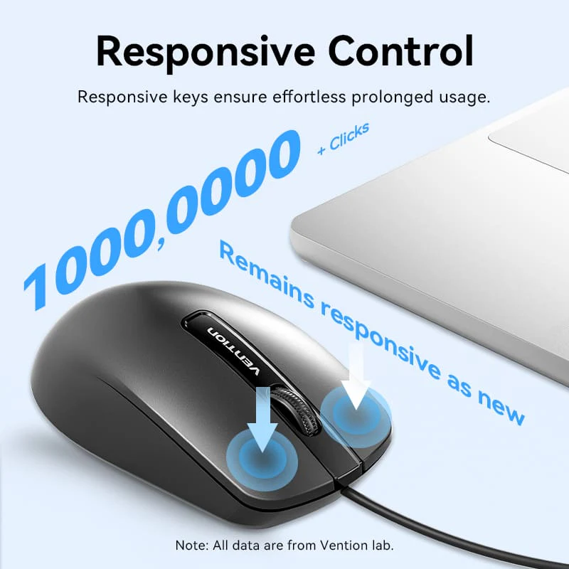 Vention USB Wired Full-Sized Keyboard and Mouse Combo Black Slim Type - US English Layout - Image 9