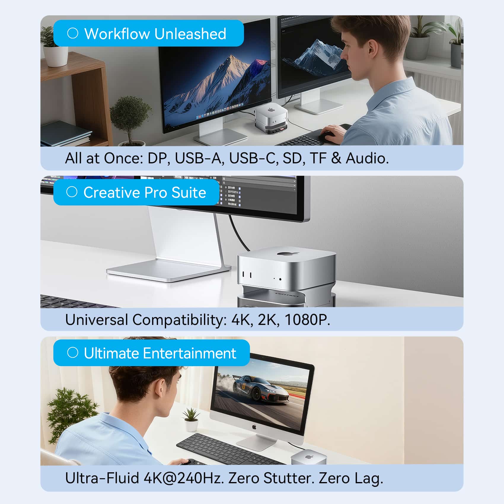 Vention 10-in-1 USB-C Mac mini Docking Station - Image 7