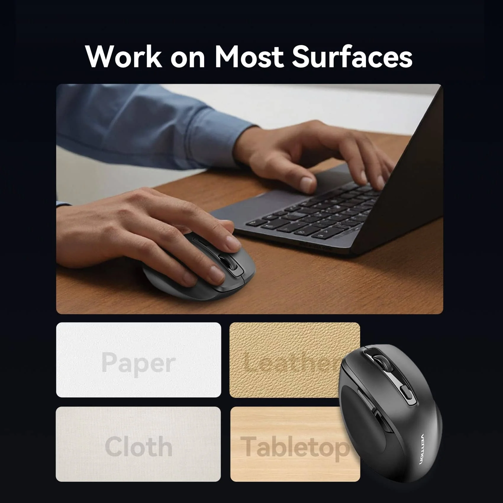 Vention 2.4G Wireless Ergonomic Mouse - Image 12