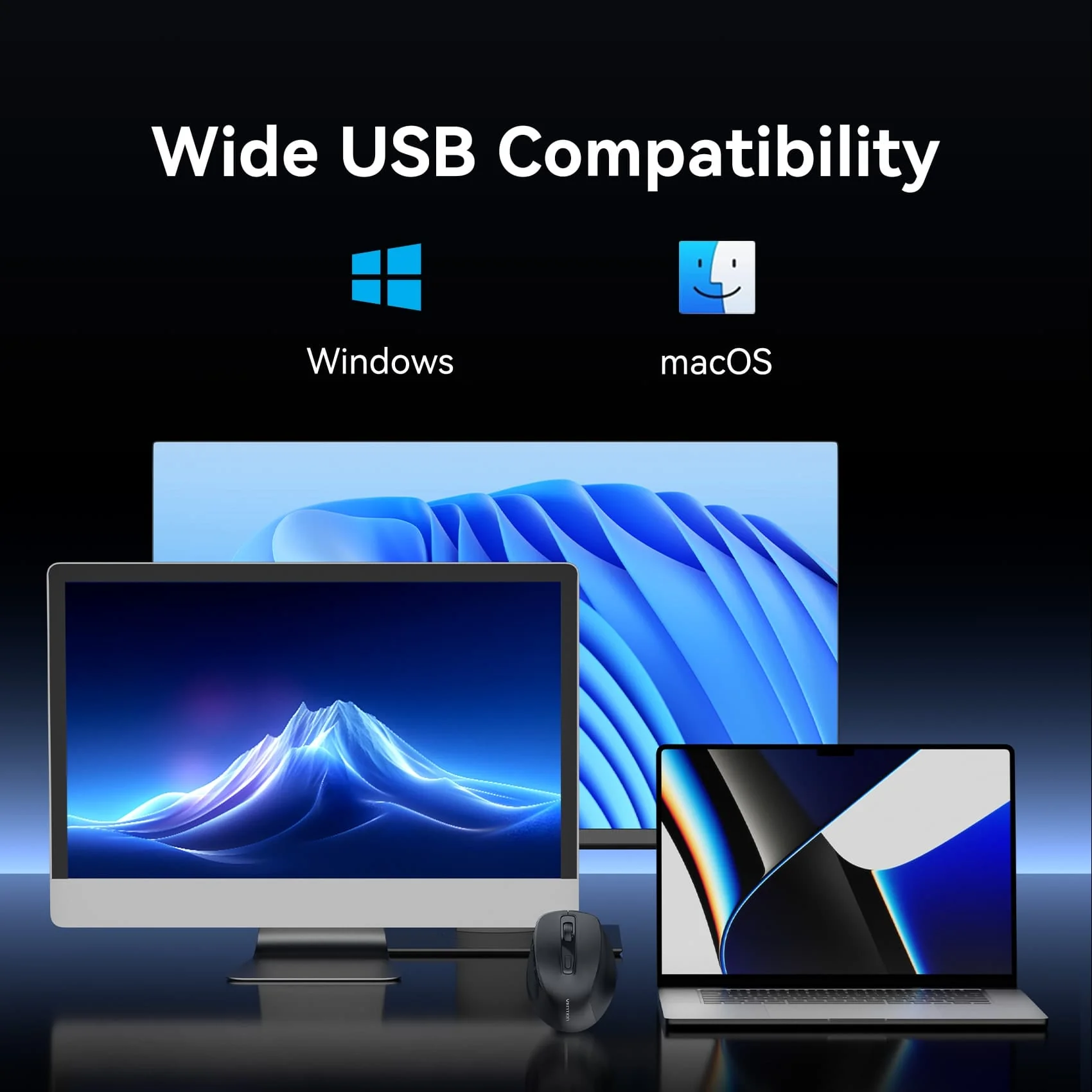 Vention 2.4G Wireless Ergonomic Mouse - Image 13