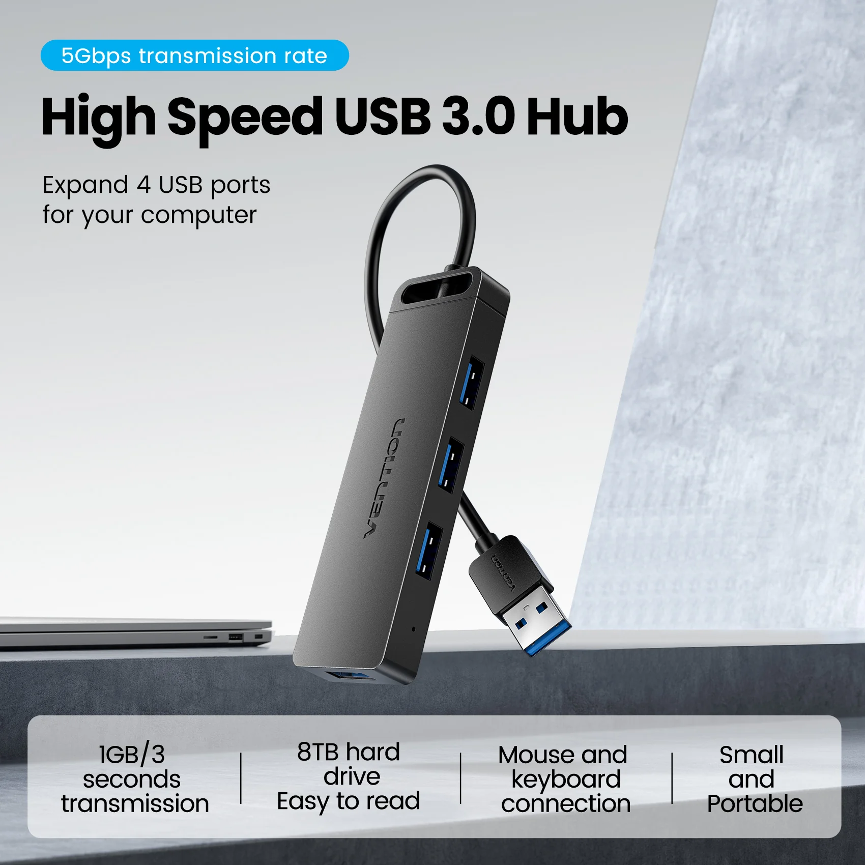 Vention 5-in-1 USB 3.0 Hub - Image 4