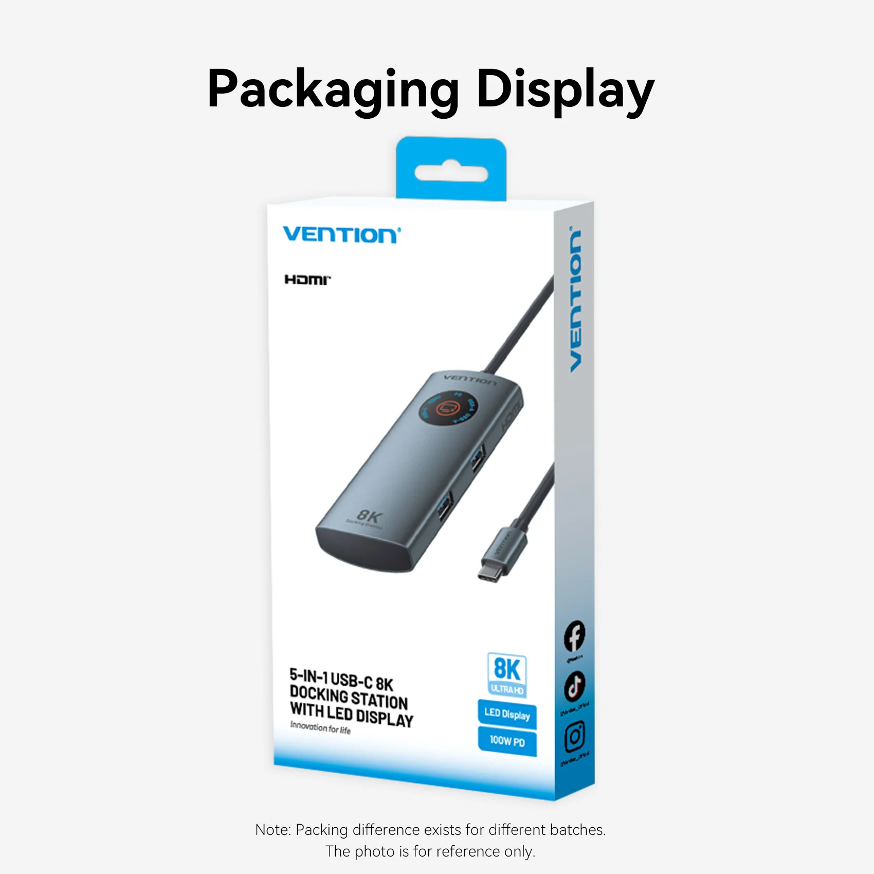 Vention 5-in-1 USB-C 8K Docking Station with LED Display - Image 14