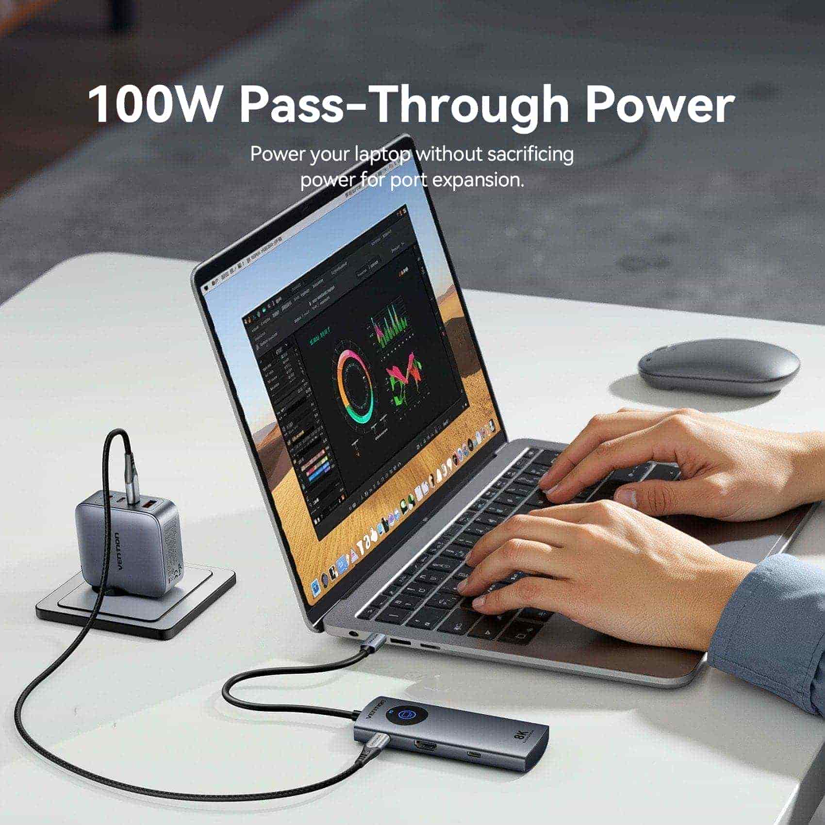 Vention 5-in-1 USB-C 8K Docking Station with LED Display - Image 7