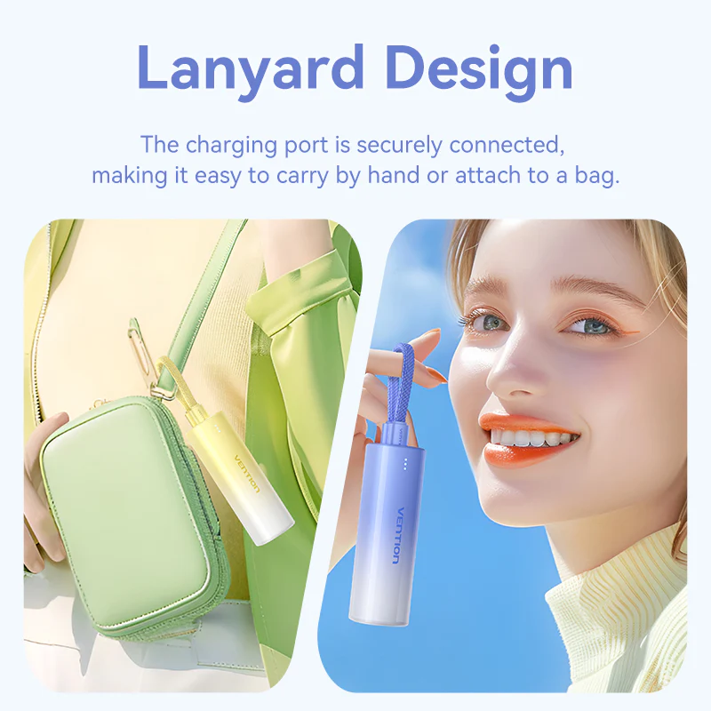 Vention 5000mAh Power Bank Compact with Built-in Cable——On Promotion - Image 4