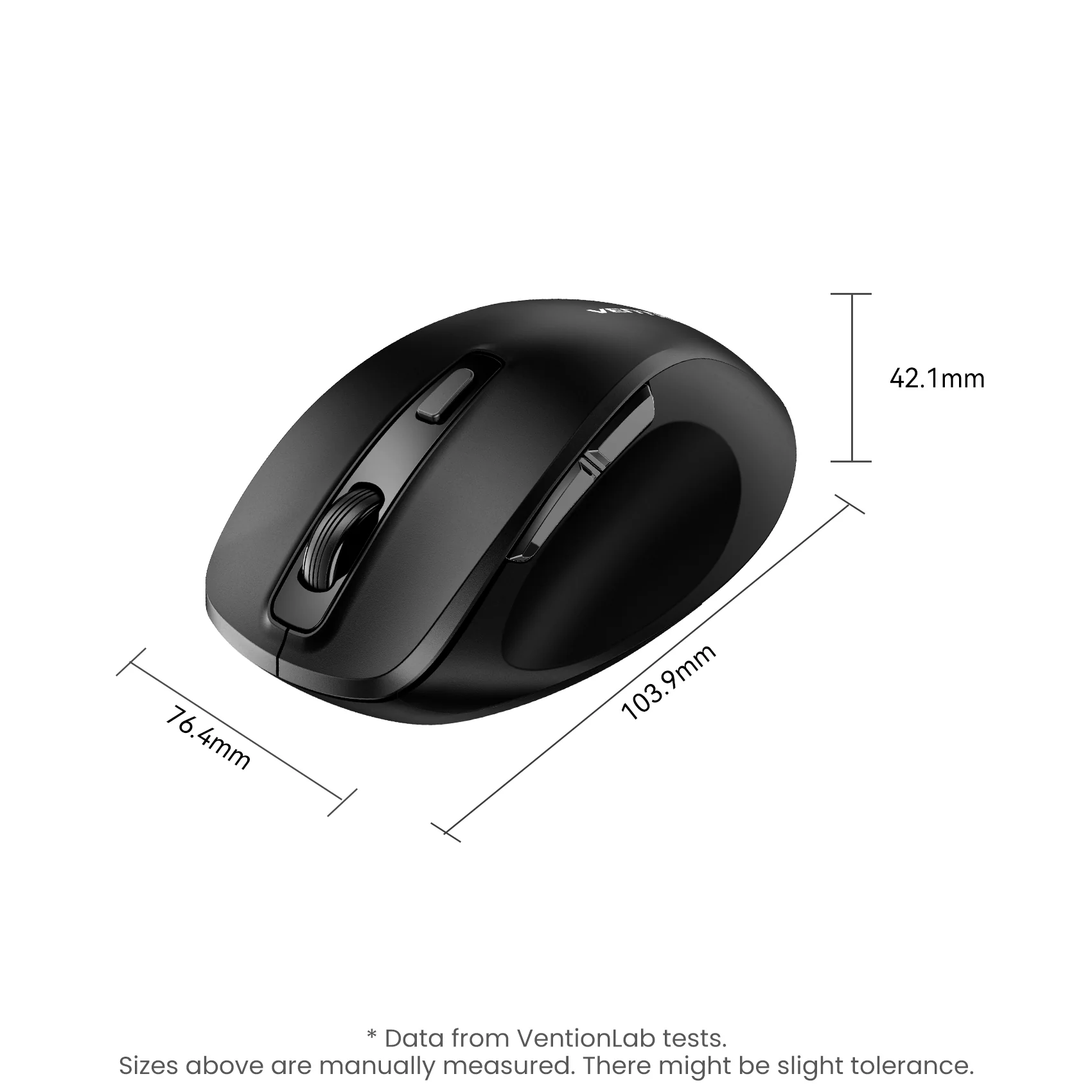 Vention 6-Button 2.4GHz + Bluetooth 5.1 Wireless Ergonomic Mouse Black Silent Type - Image 14