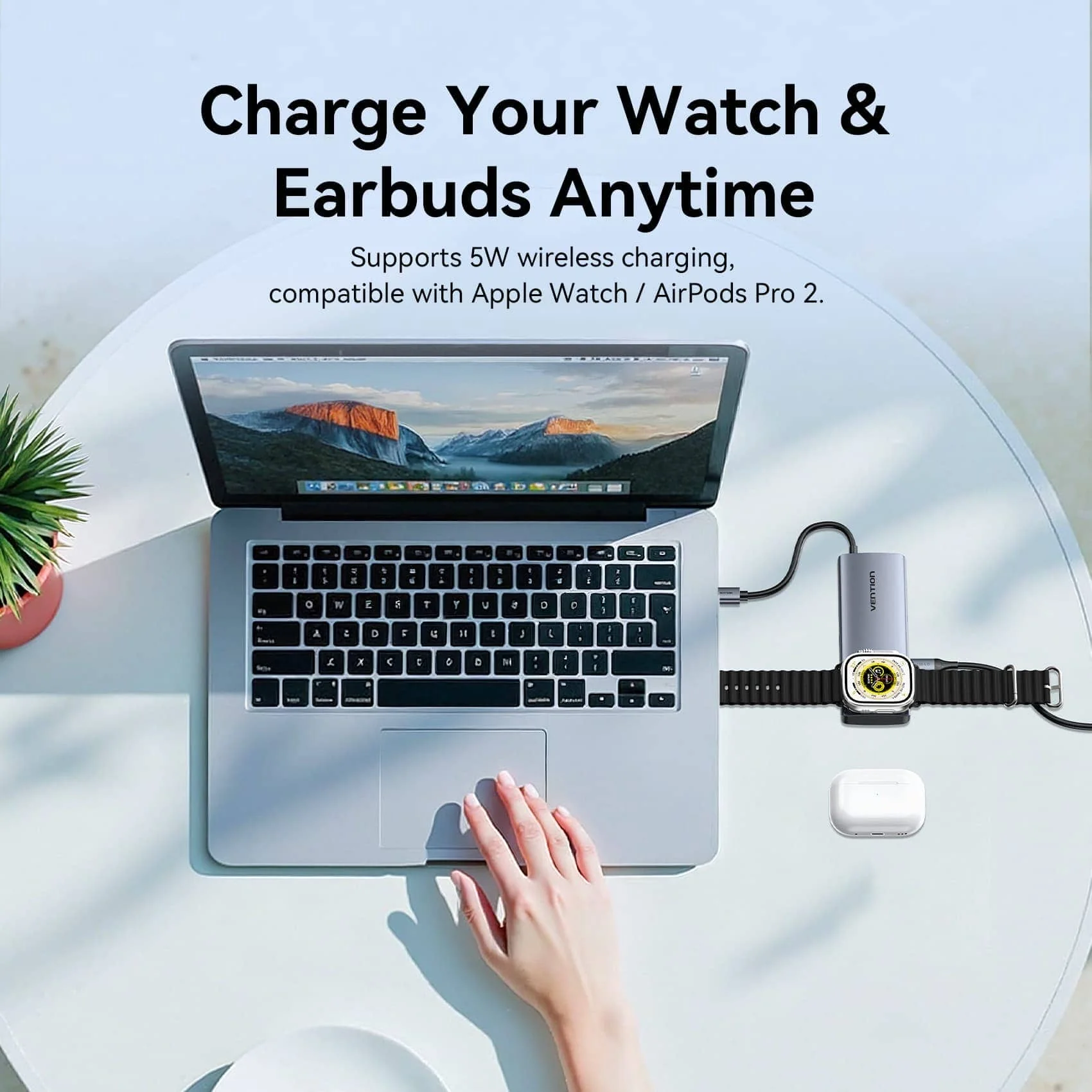 Vention 6-in-1 USB-C Wireless Charging Docking Station - Image 4