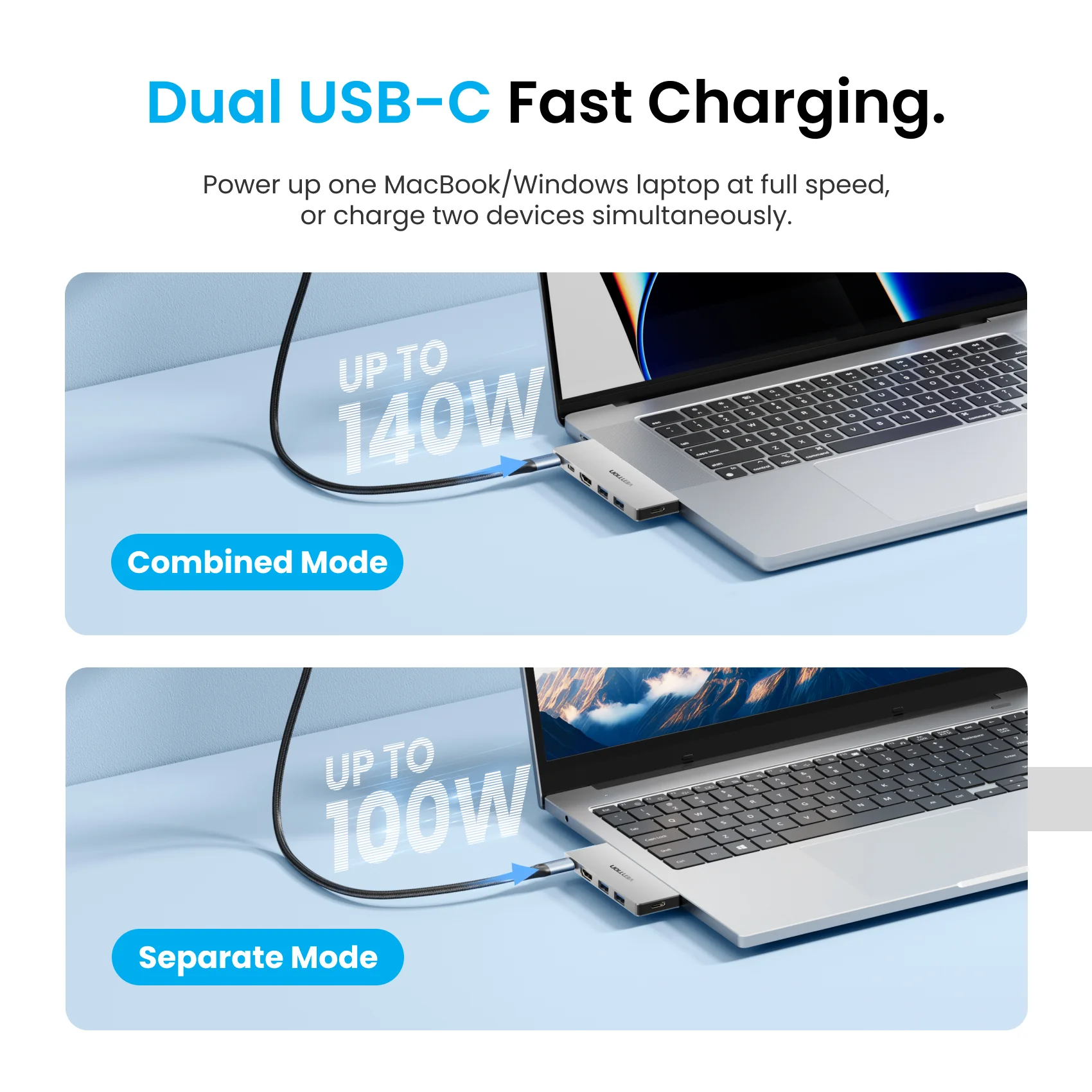 Vention 6-in-2 USB-C Plug-in Docking Station - Image 8