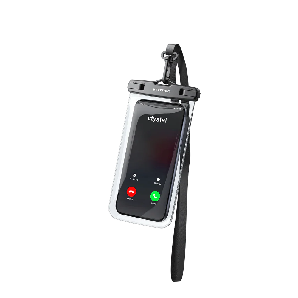 Vention 7.2-Inch Floating Shockproof Airbag Waterproof Phone Pouch with Lock Seal Black - Image 16
