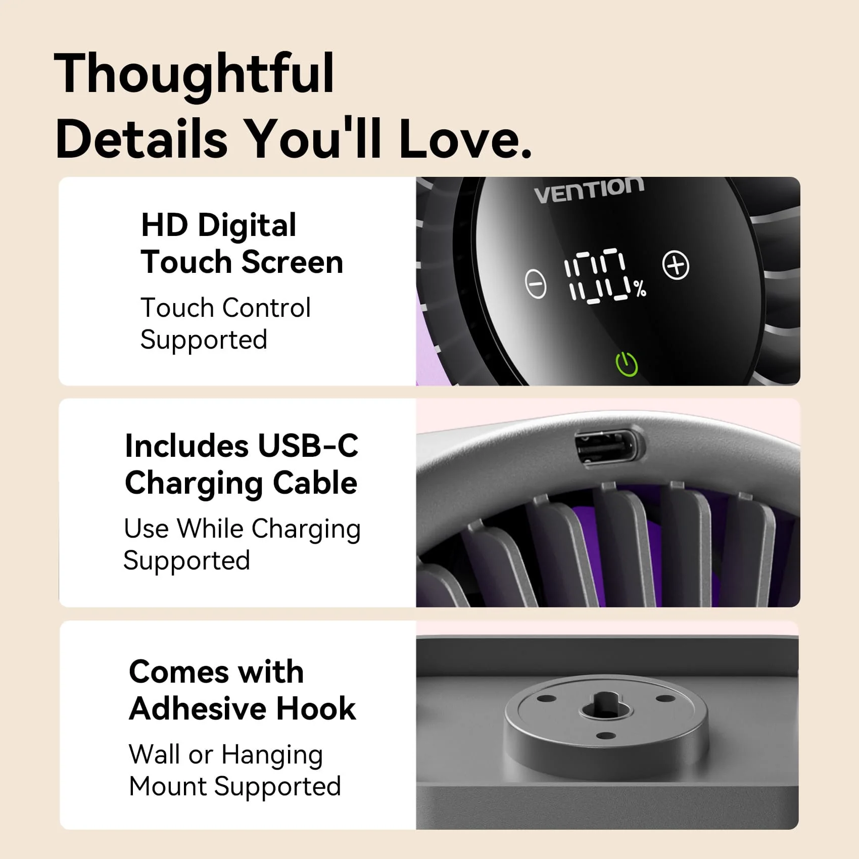 Vention Desktop Air Circulation Fan - Image 11