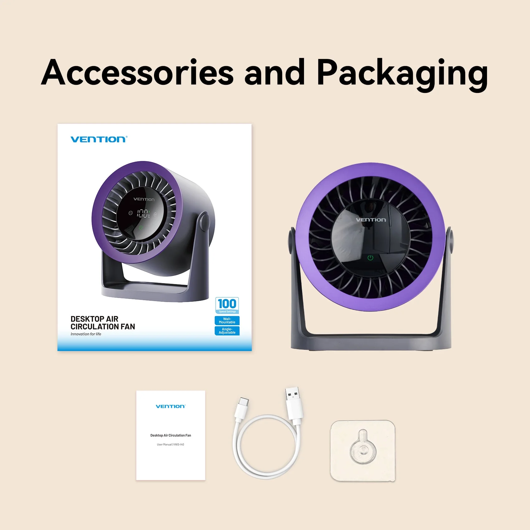 Vention Desktop Air Circulation Fan - Image 14