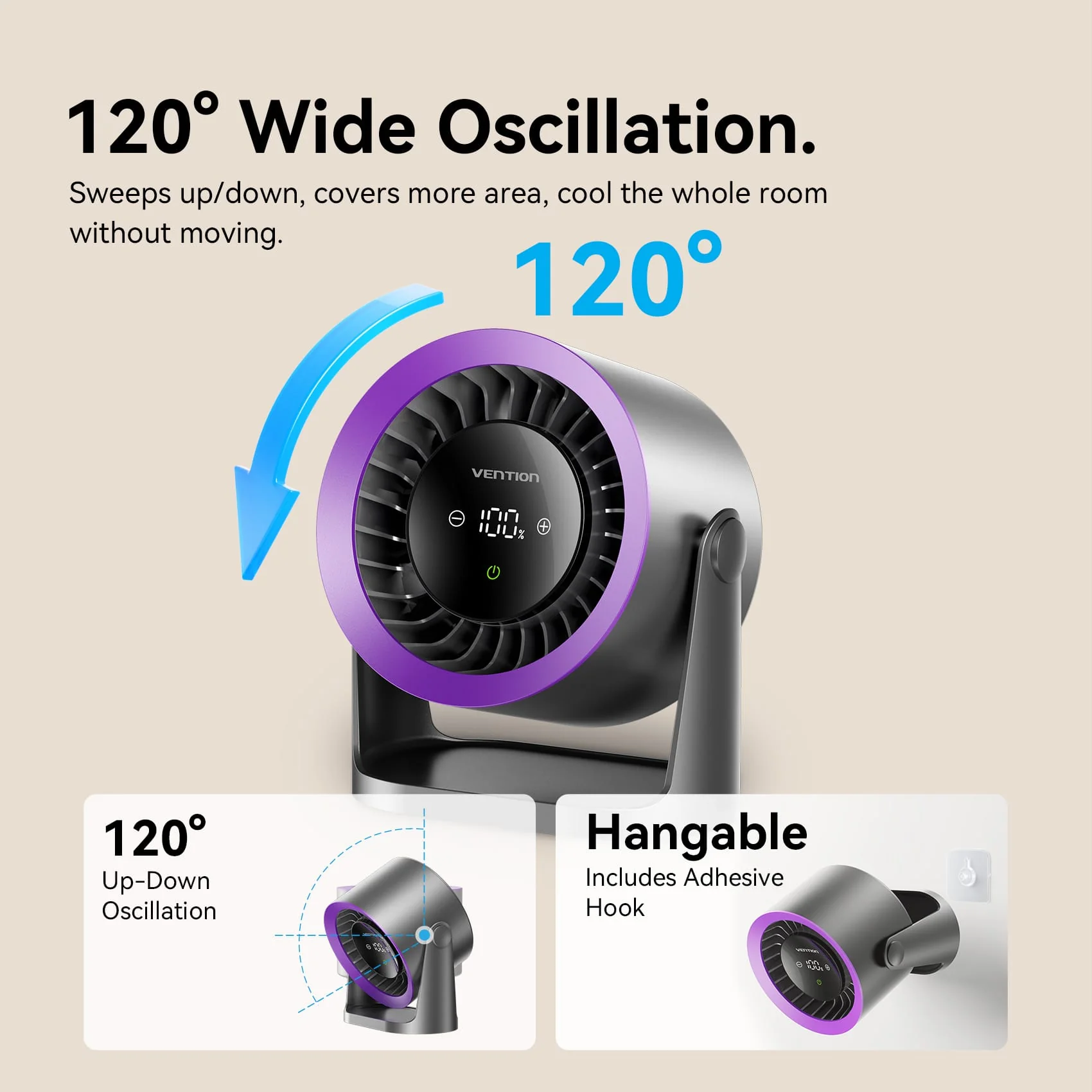 Vention Desktop Air Circulation Fan - Image 8