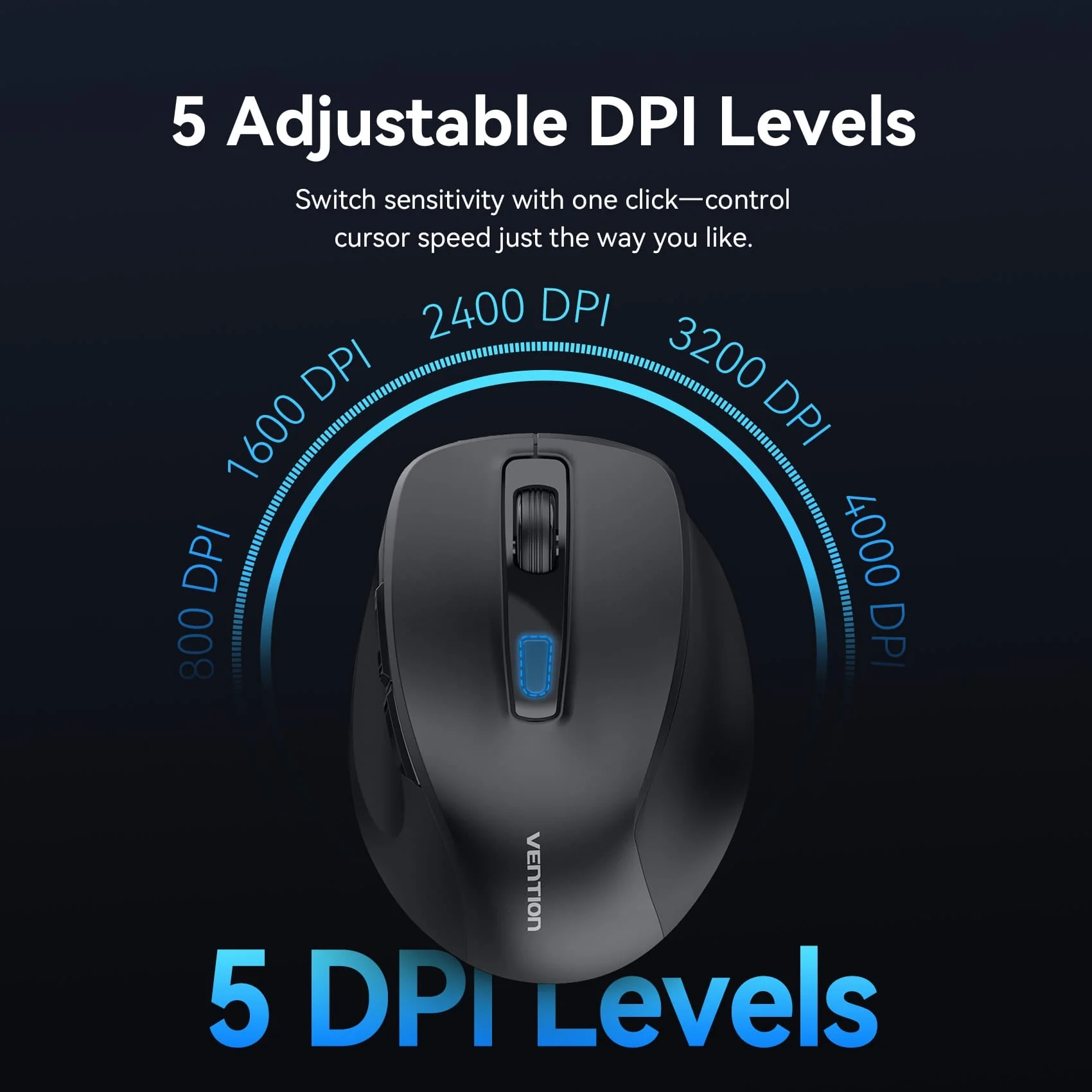 Vention Dual-Mode Wireless Ergonomic Mouse - Image 6