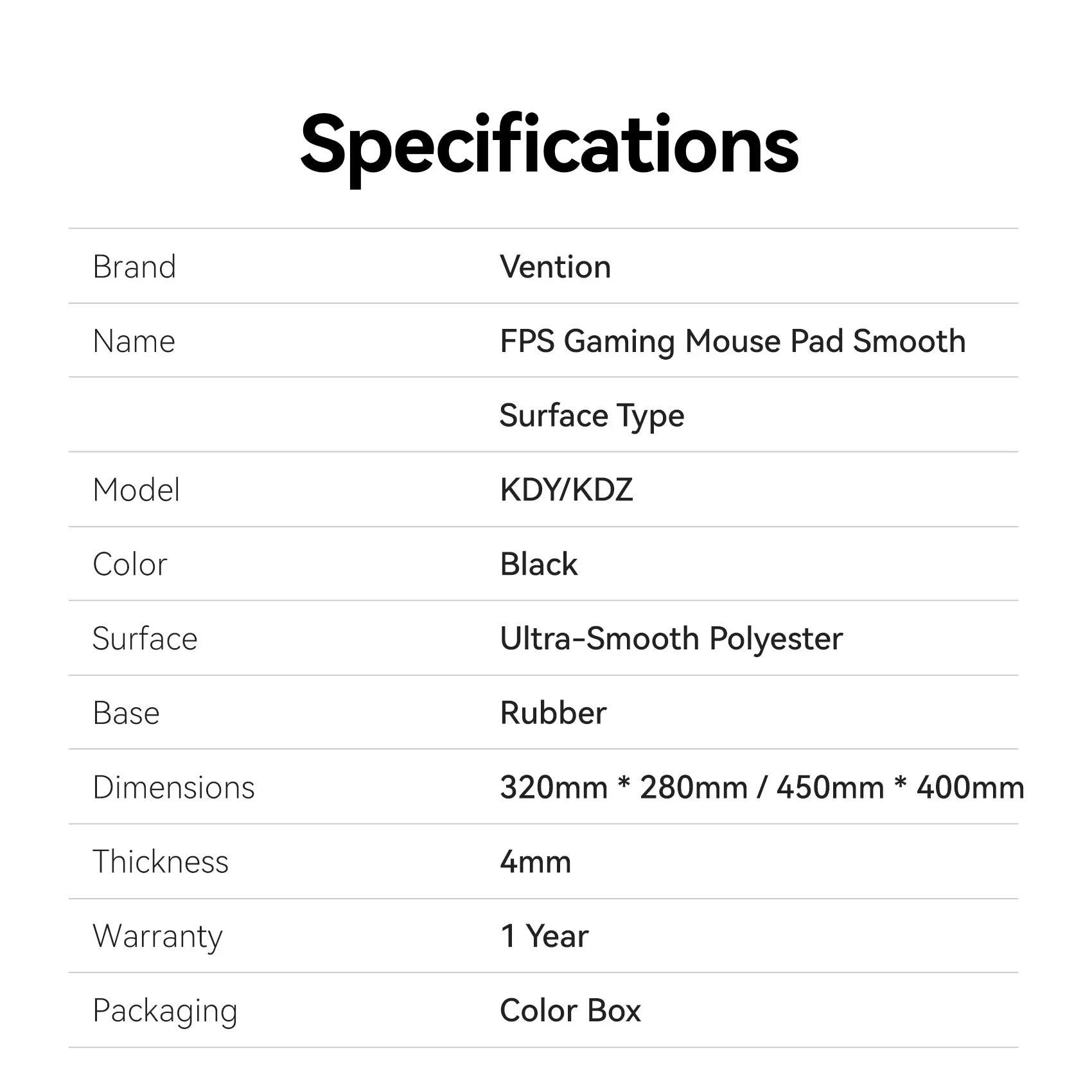 Vention Gaming Mouse Pad Smooth Surface Type Black - Image 10