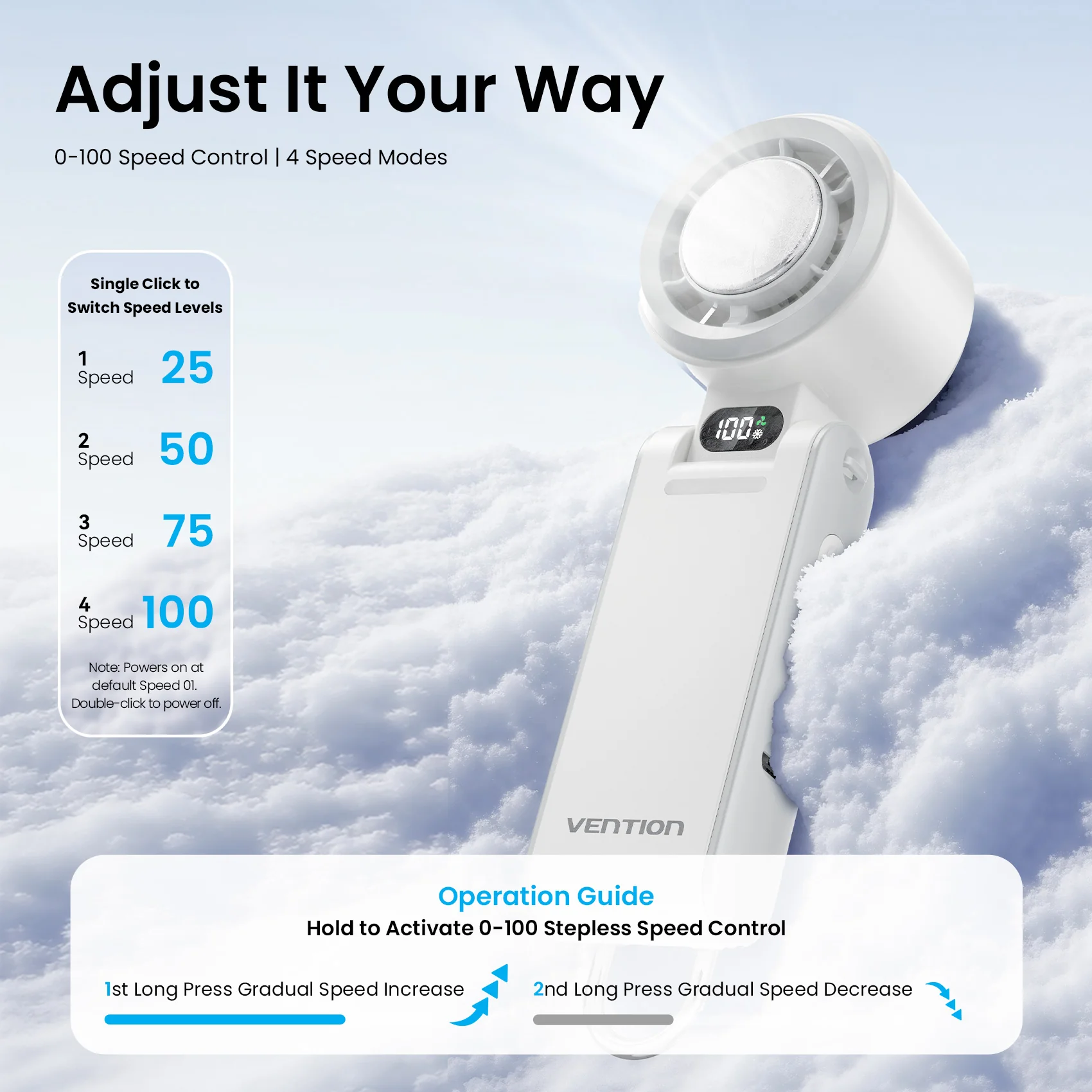 Vention Handheld Foldable High-Speed Cooling Fan - Image 6