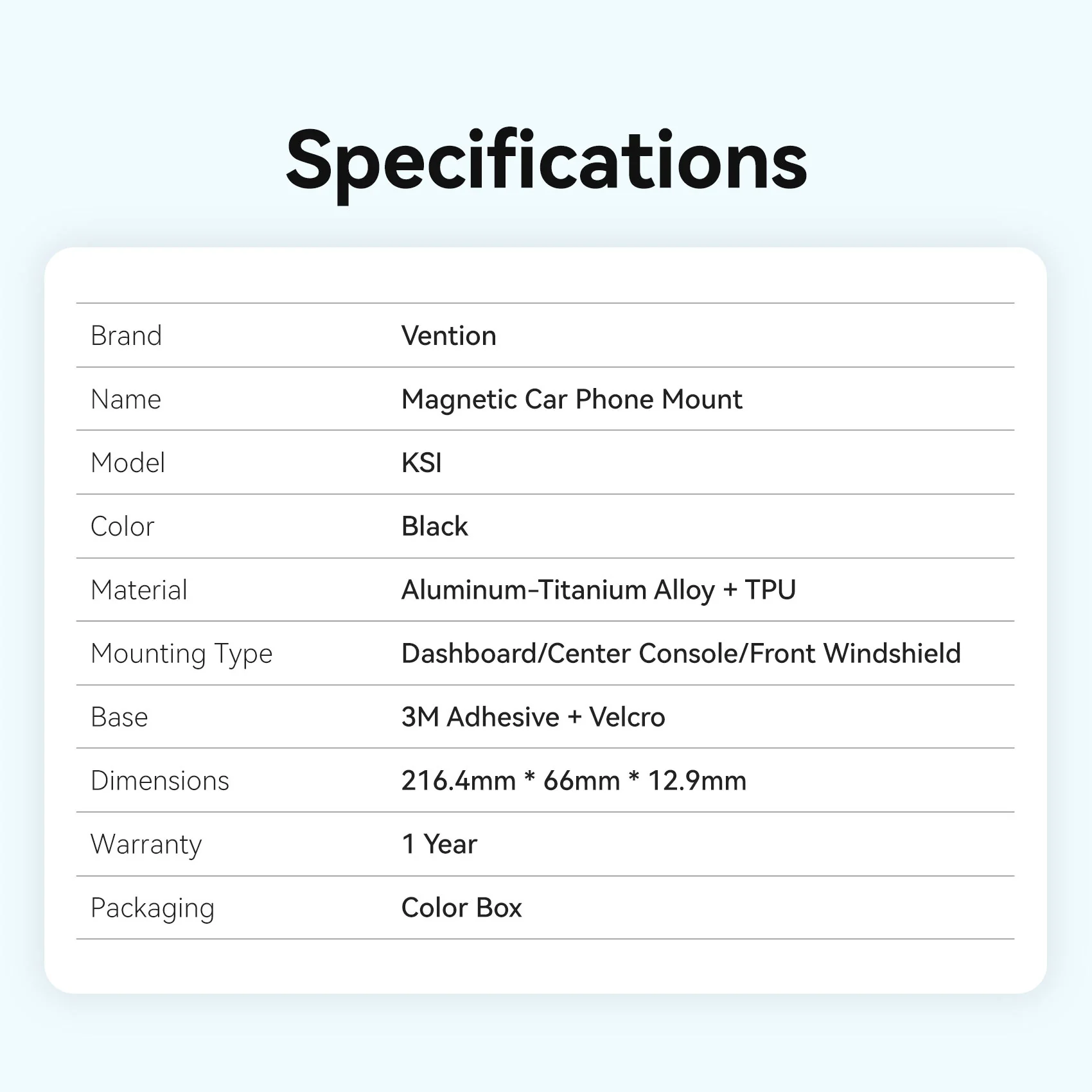 Vention Magnetic Car Phone Mount - Image 13
