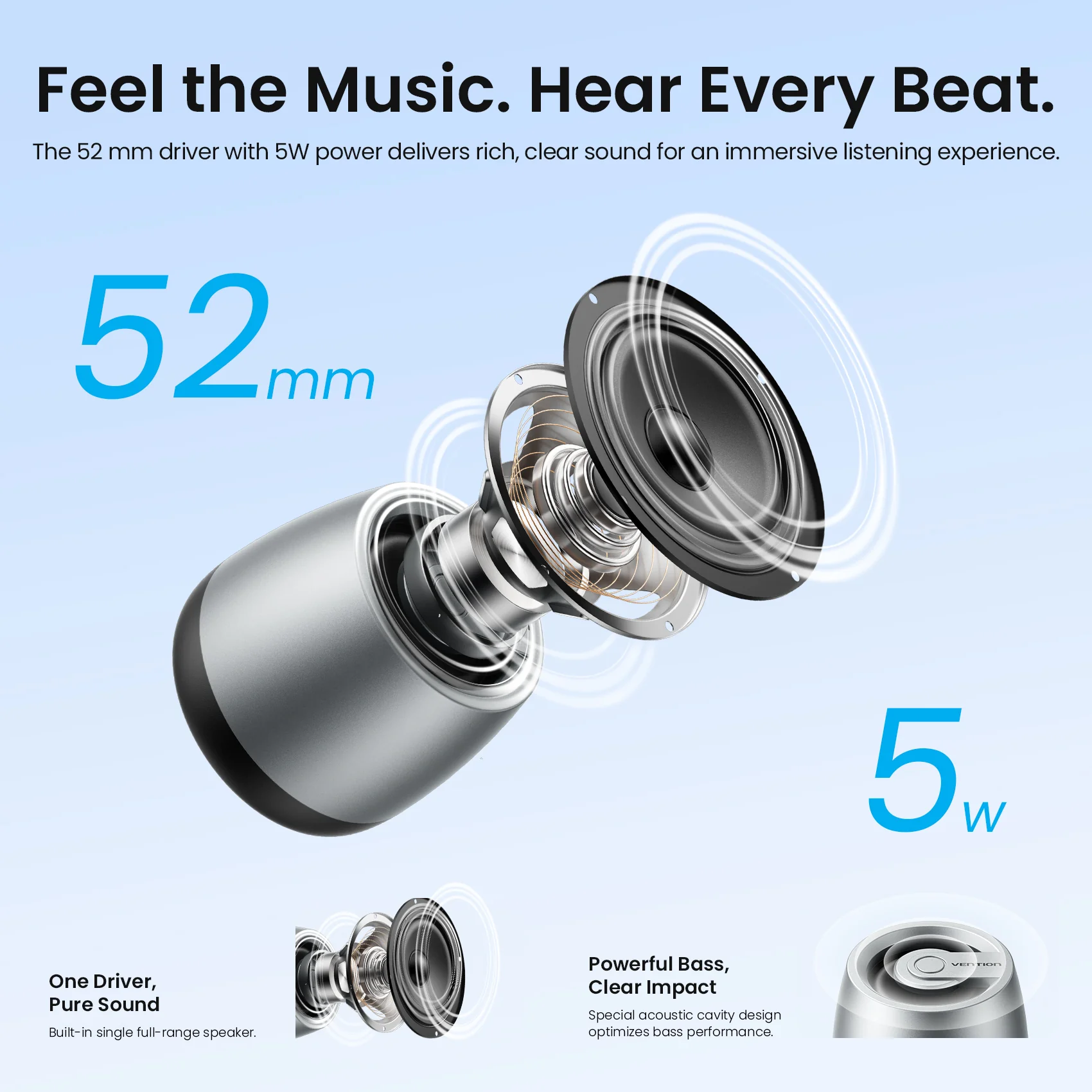 Vention Omni O11 Desktop Bluetooth Speaker - Image 4