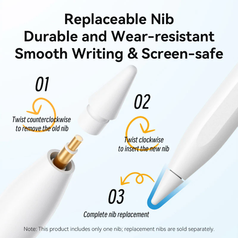 Vention Stylus Pen for iPad with Palm Rejection & Touch Switch White - Image 3