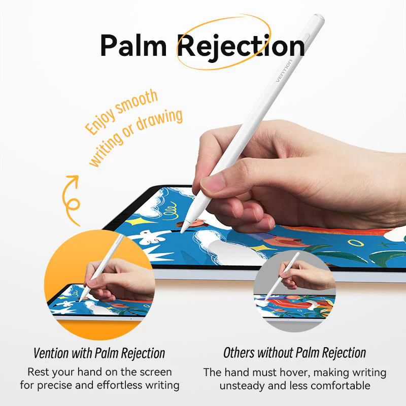 Vention Stylus Pen for iPad with Palm Rejection & Touch Switch White - Image 8
