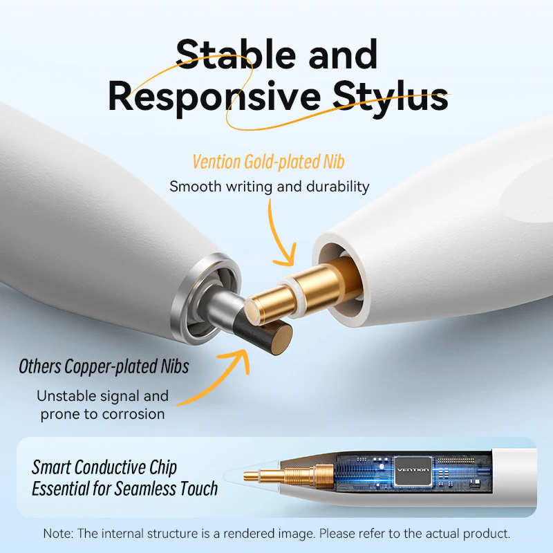Vention Stylus Pen for iPad with Palm Rejection & Touch Switch White - Image 9