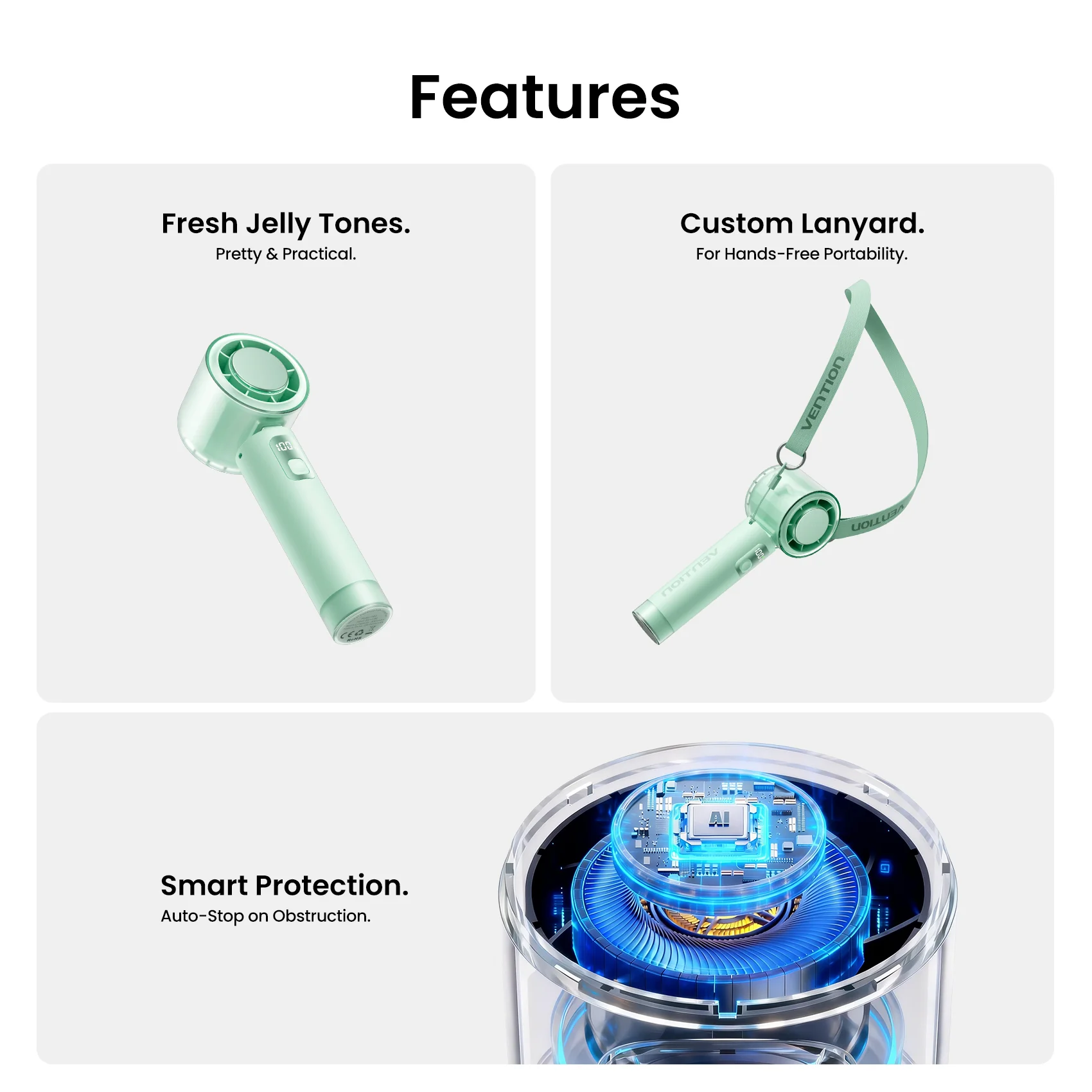 Vention Ultra-Light Foldable Handheld Fan - Image 14