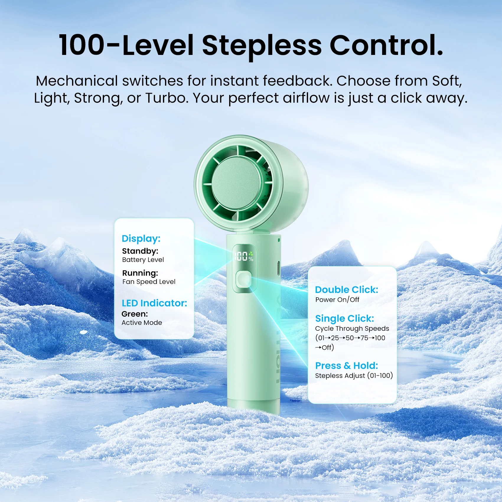 Vention Ultra-Light Foldable Handheld Fan - Image 8