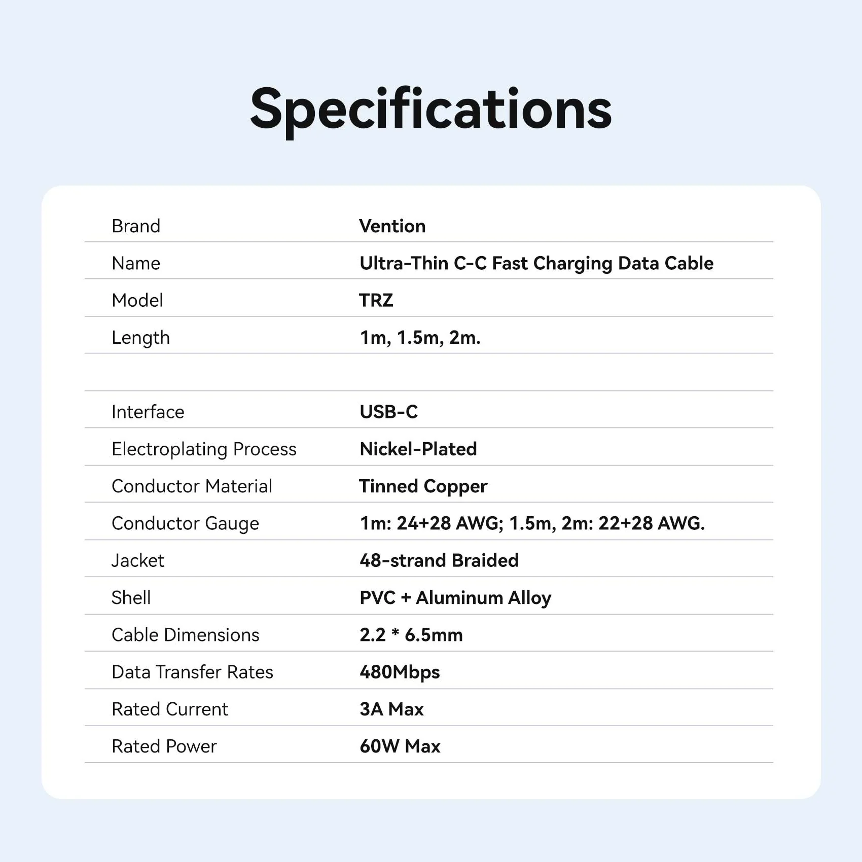 Vention USB 2.0 Type-C Cable - Image 17