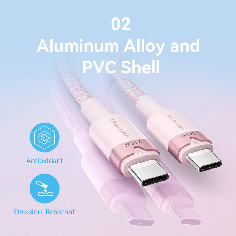 Vention USB 2.0 Type-C Male to Type-C Male 5A Cable Aluminum Alloy Type - Image 12