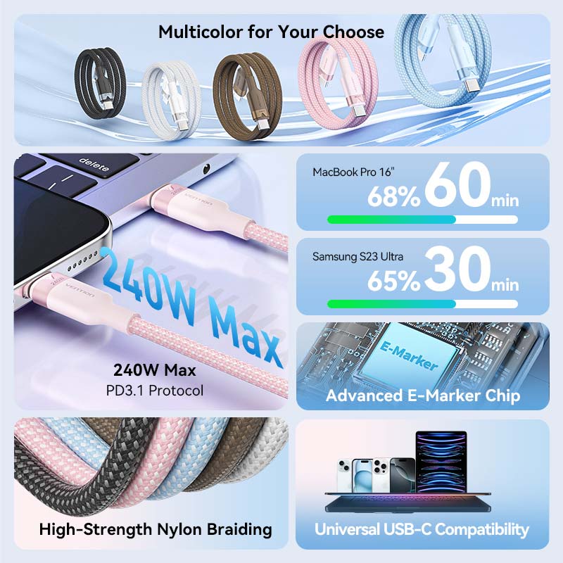 Vention USB 2.0 Type-C Male to Type-C Male 5A Cable Aluminum Alloy Type - Image 8