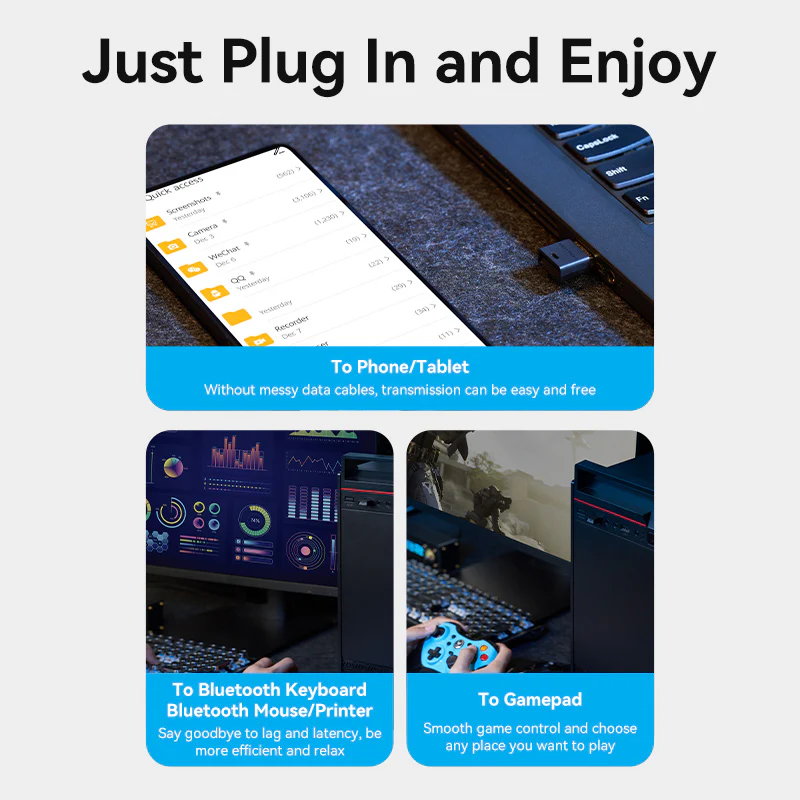Vention USB Bluetooth 5.3 Adapter Black Mini Type - Image 11