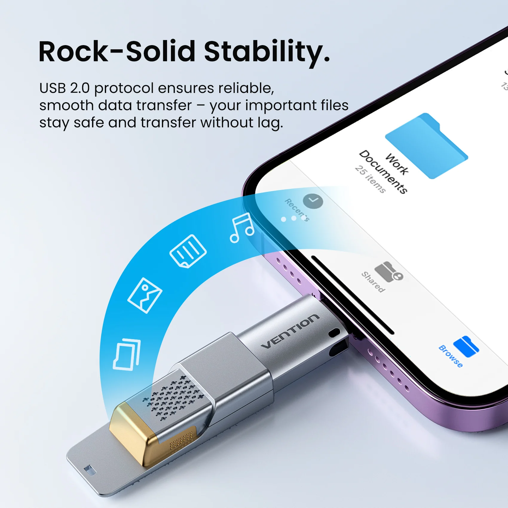 Vention USB-C Female to Lightning Male OTG Adapter - Image 5