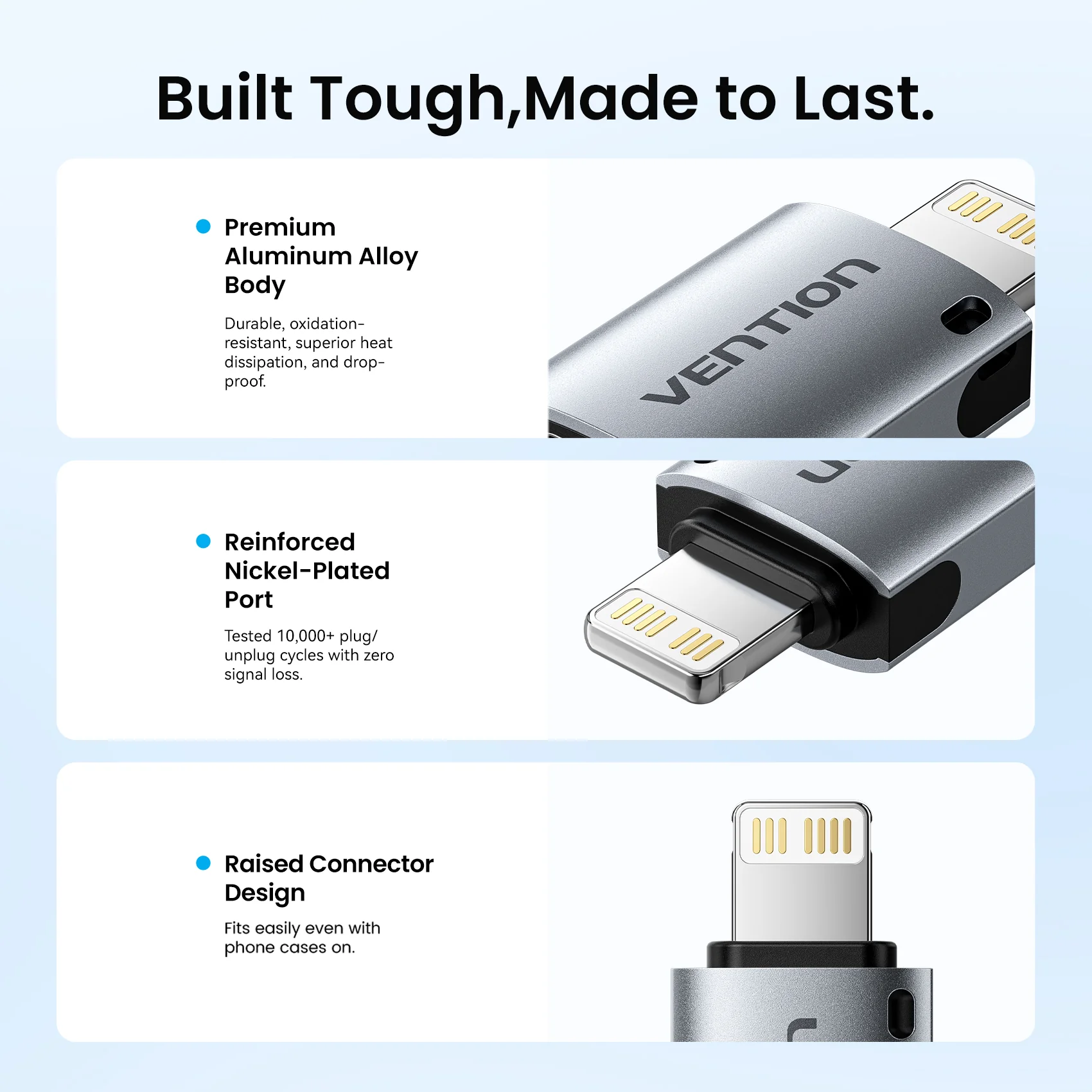 Vention USB-C Female to Lightning Male OTG Adapter - Image 8