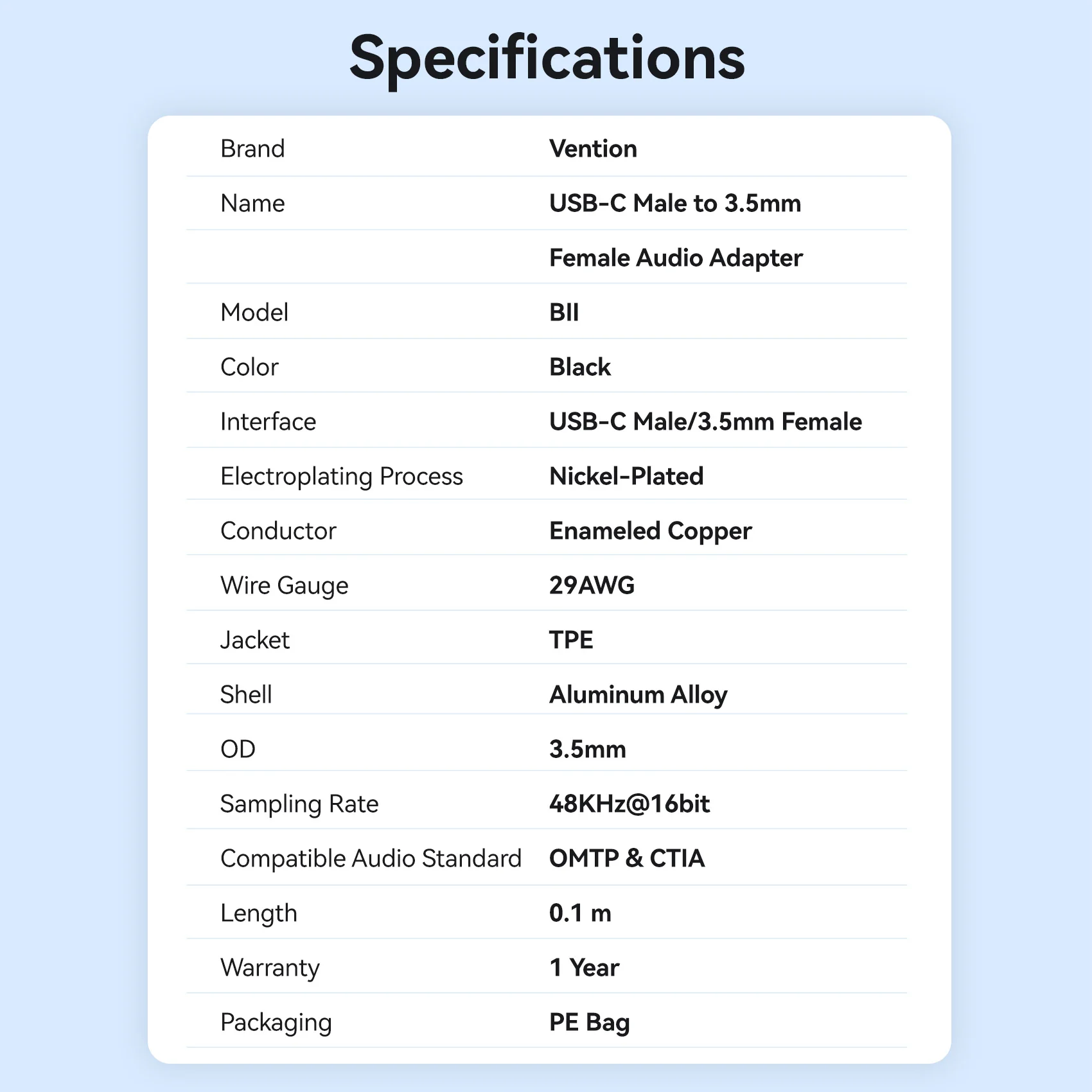 Vention USB-C Male to 3.5mm Female Audio Adapter - Image 12