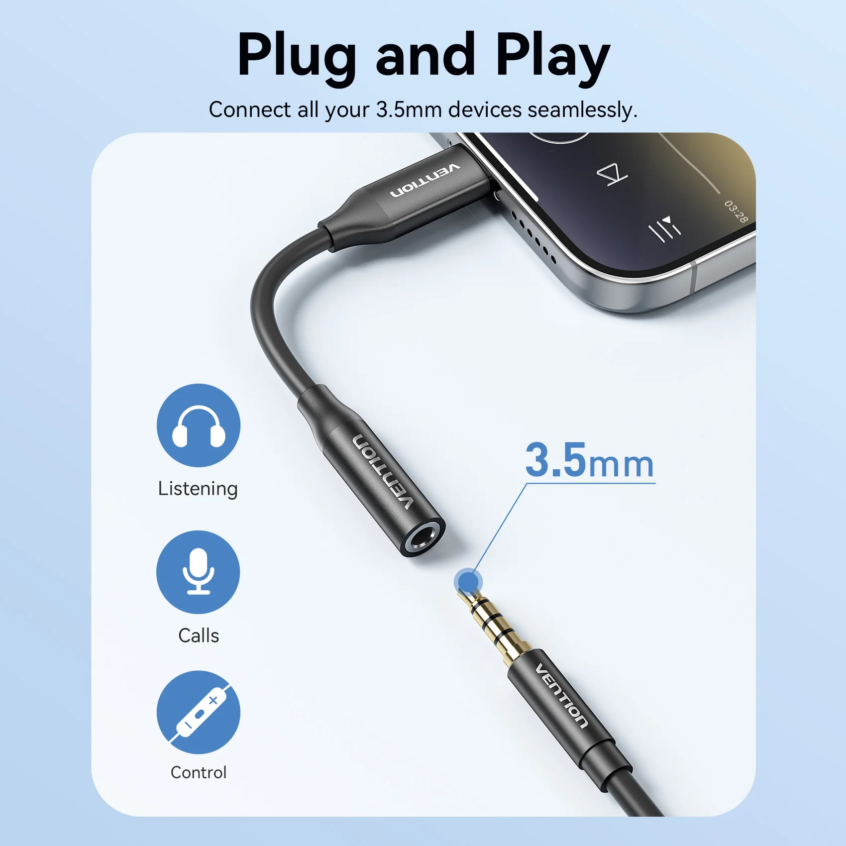 Vention USB-C Male to 3.5mm Female Audio Adapter - Image 7