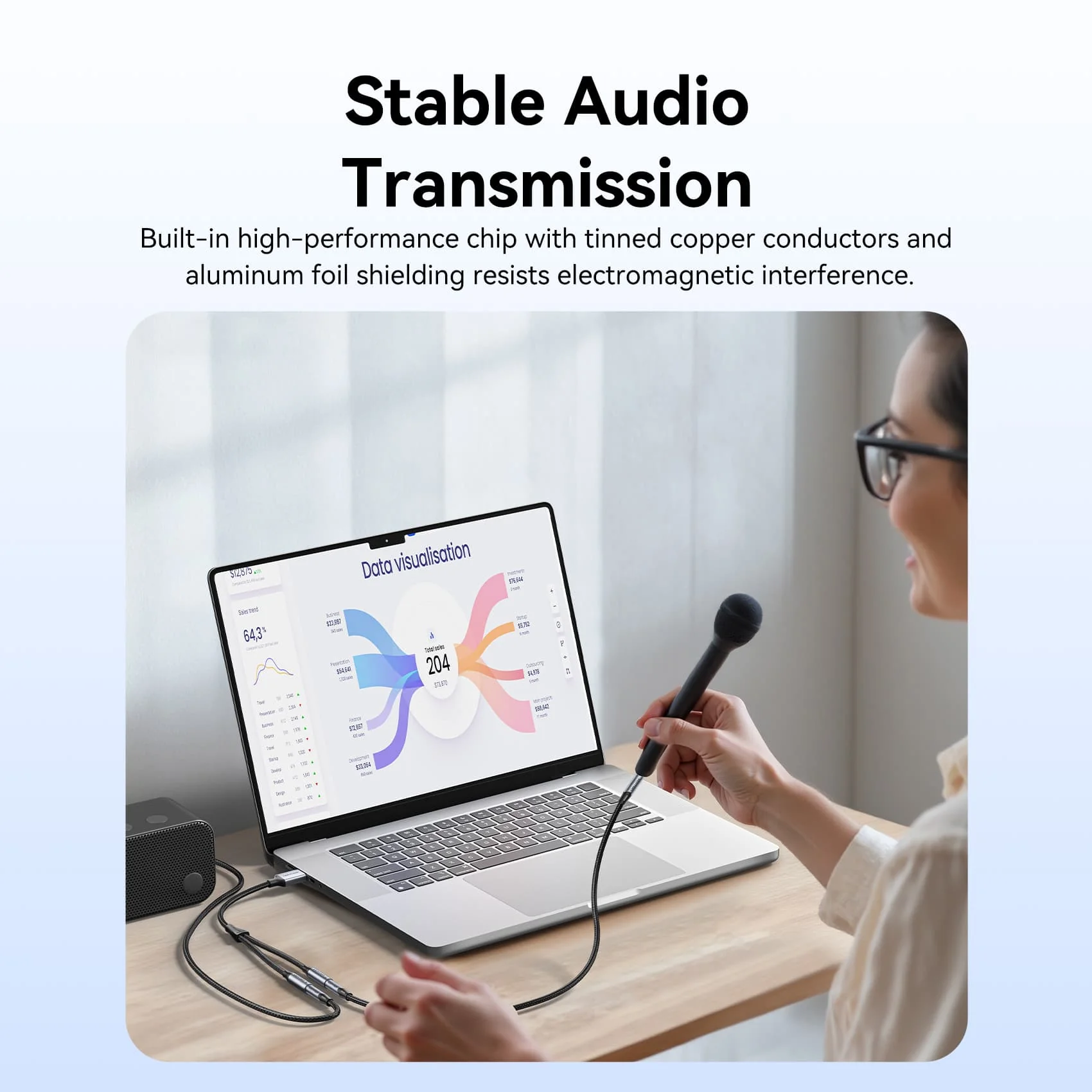 Vention 2-Port USB External Sound Card 0.25M Gray - Image 5