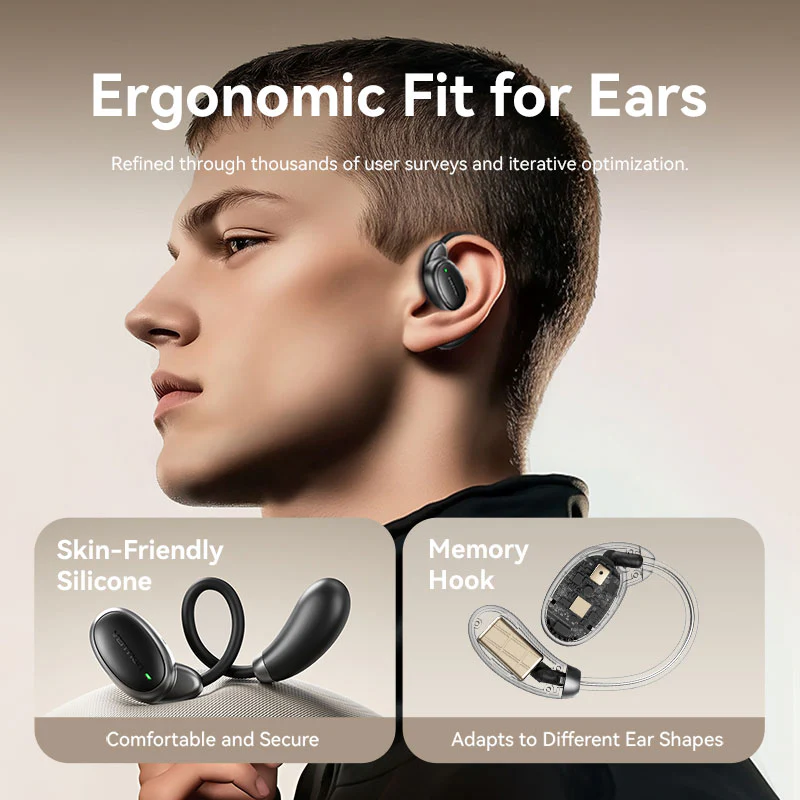 Vention Wireless Bluetooth Open Ear Headphones OpenBeat O15 Black - Image 6