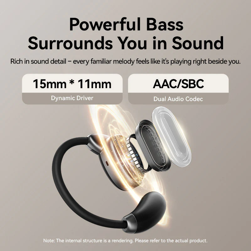 Vention Wireless Bluetooth Open Ear Headphones OpenBeat O15 Black - Image 9