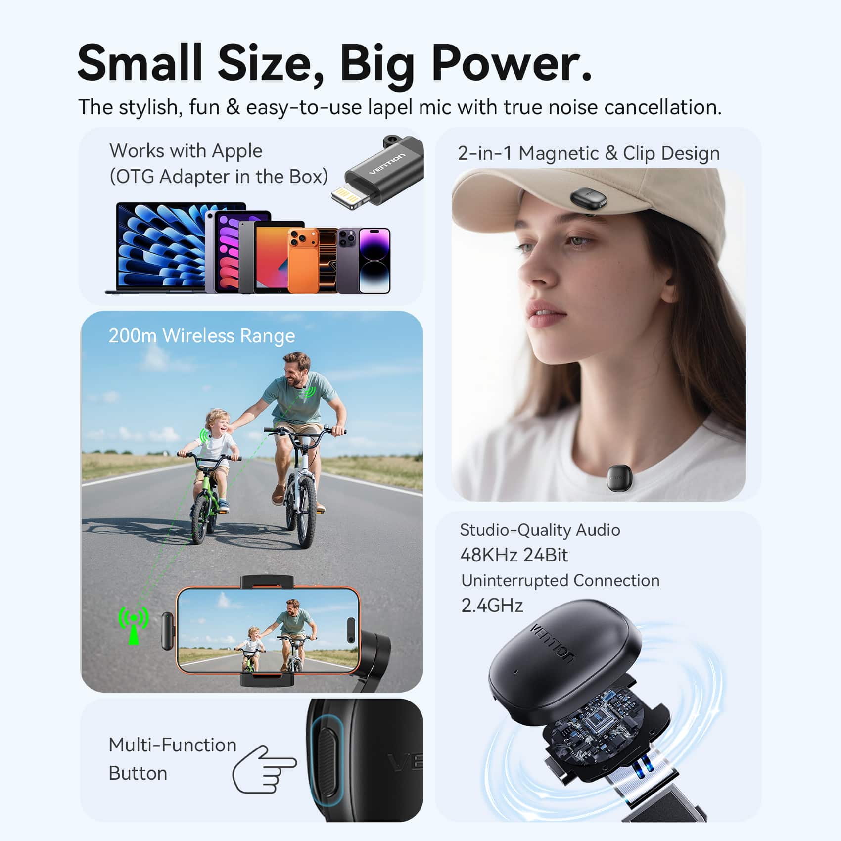 Vention Wireless Clip-On Microphone - Image 3