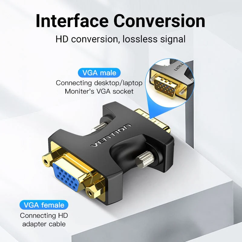 Vention VGA Male to Female Adapter Black - Image 3