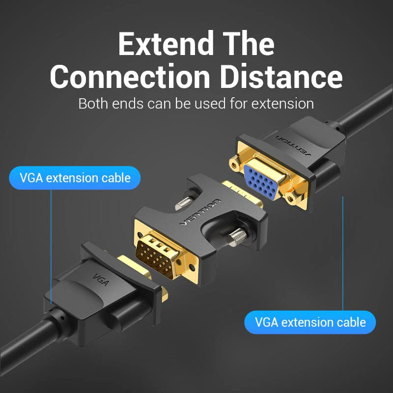 Vention VGA Male to Male Adapter Black - Image 3
