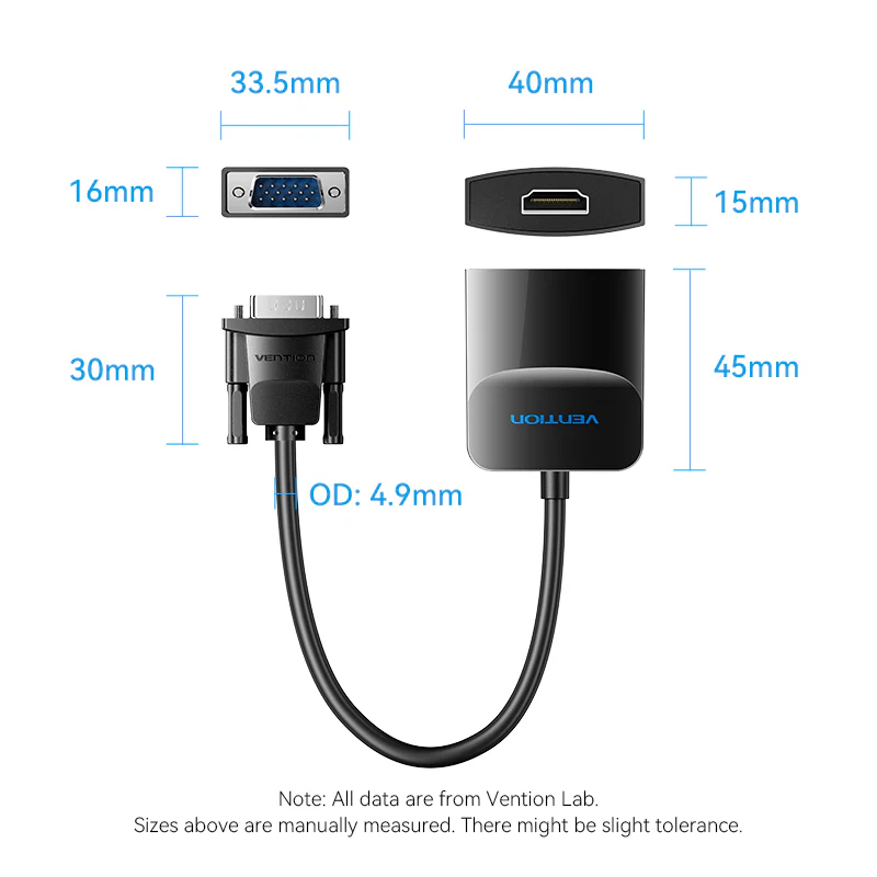 Vention VGA to HDMI™ Converter with Female Micro USB and Audio Port - Image 13