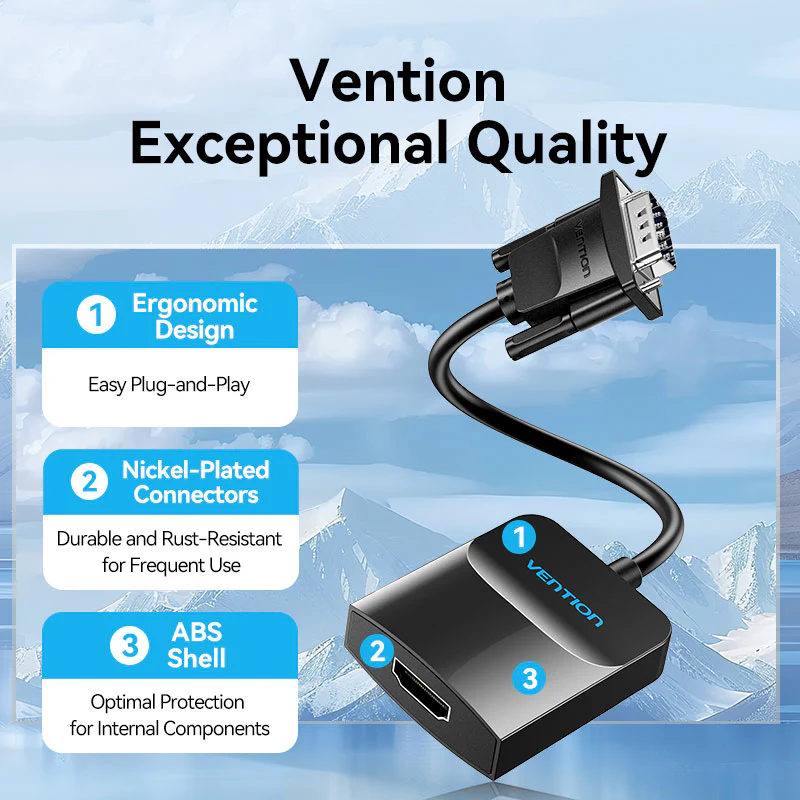 Vention VGA to HDMI™ Converter with Female Micro USB and Audio Port - Image 9