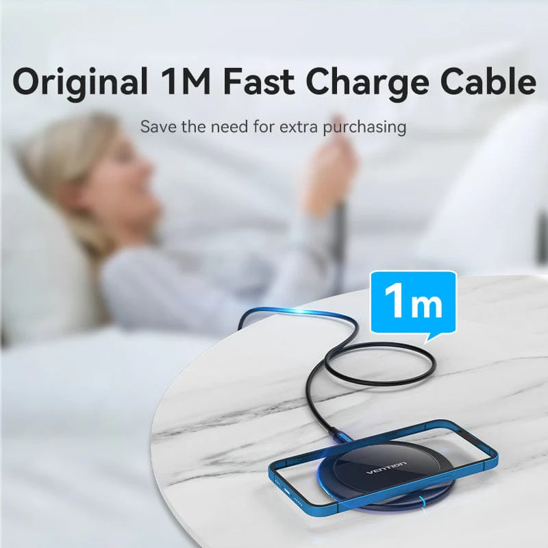 Vention Wireless Charger 15W Black Mirrored Surface Type - Image 11