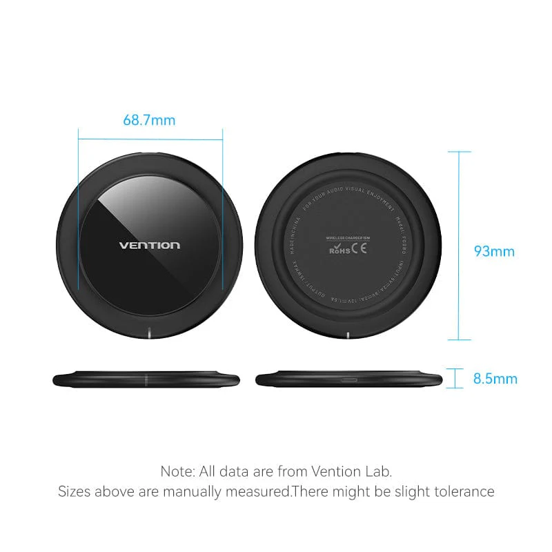 Vention Wireless Charger 15W Black Mirrored Surface Type - Image 12