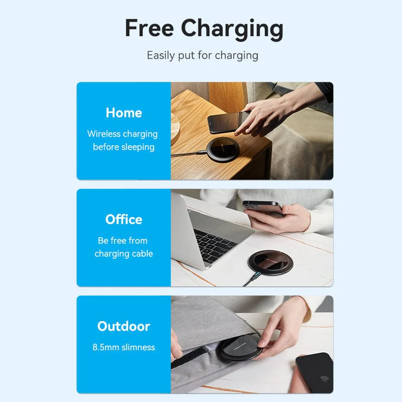 Vention Wireless Charger 15W Black Mirrored Surface Type - Image 3
