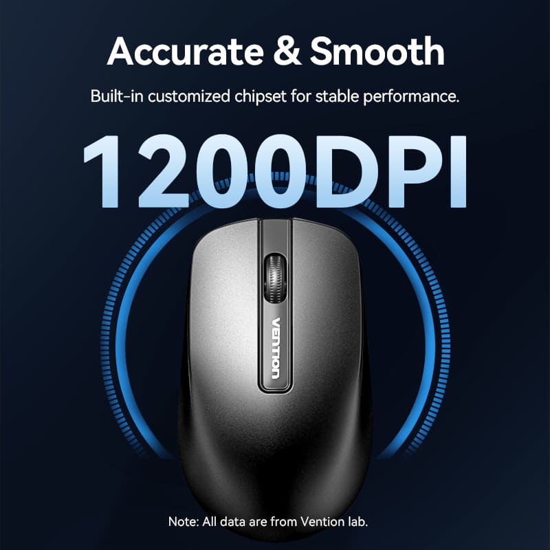 Vention Wireless Full-Sized Keyboard and Mouse Combo with Mouse Pad Black Slim Type - US English Layout - Image 10