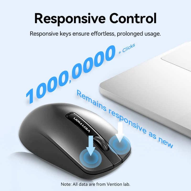 Vention Wireless Full-Sized Keyboard and Mouse Combo with Mouse Pad Black Slim Type - US English Layout - Image 12